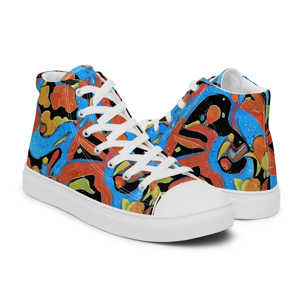 Ultramarine Uproar on Men's High Top Canvas Shoes — Right