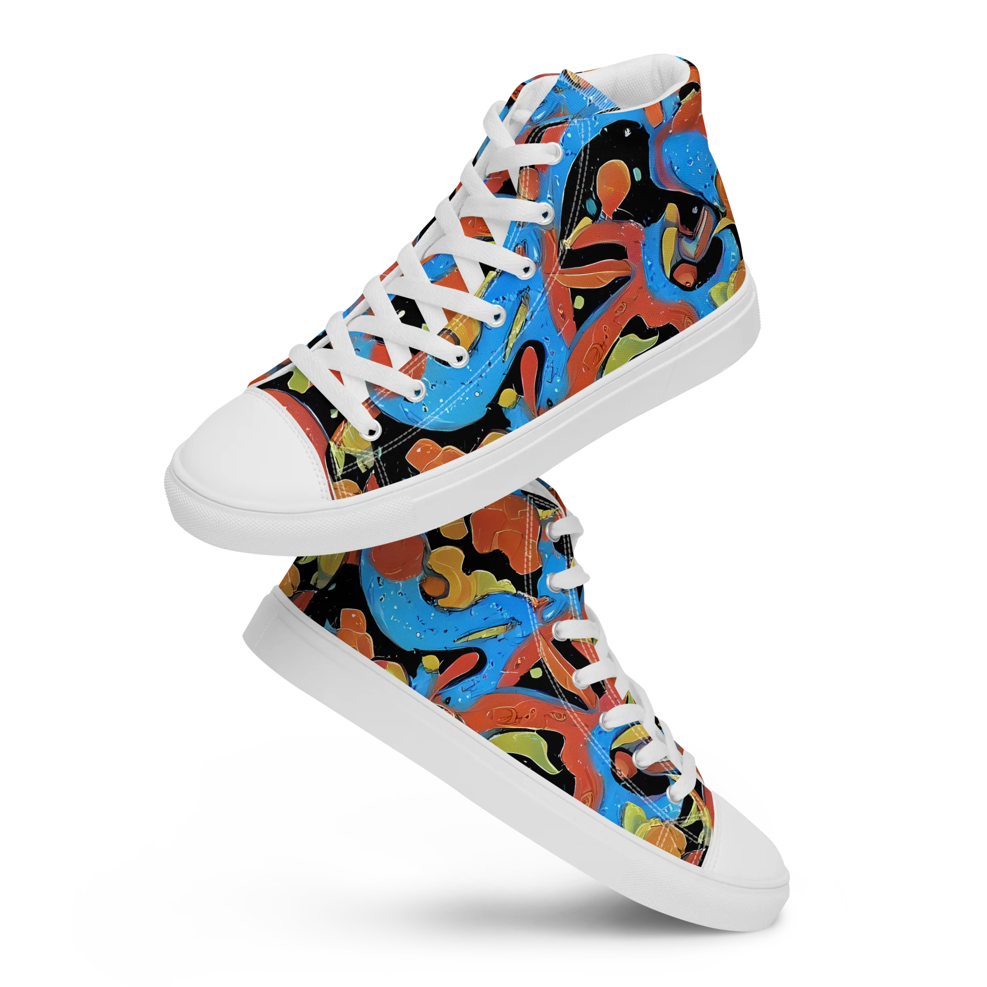 Ultramarine Uproar on Men's High Top Canvas Shoes — Front