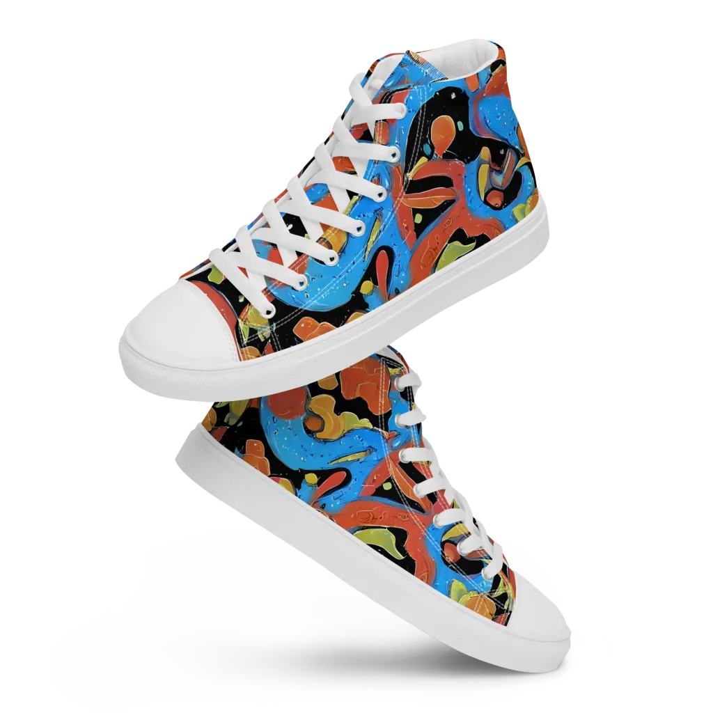 Ultramarine Uproar on Men's High Top Canvas Shoes — Front