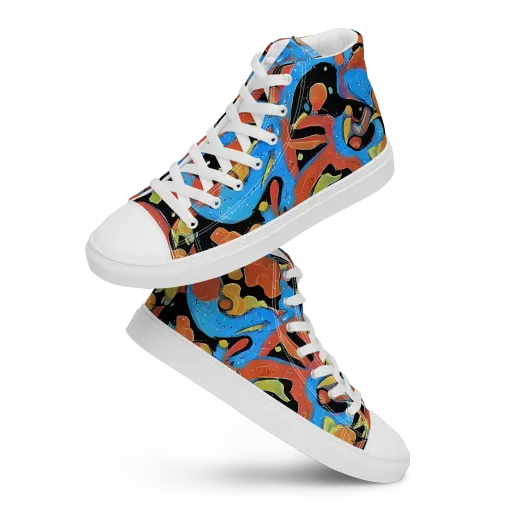 Ultramarine Uproar on a Men's High Top Canvas Shoes