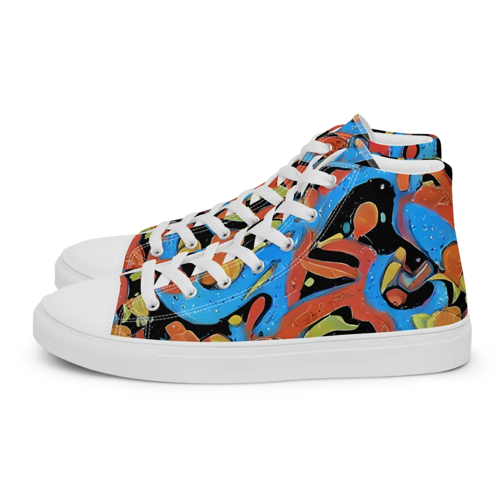 Ultramarine Uproar on Women's High Top Canvas Shoes — Left