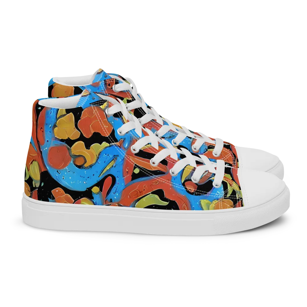 Ultramarine Uproar on Women's High Top Canvas Shoes — Right