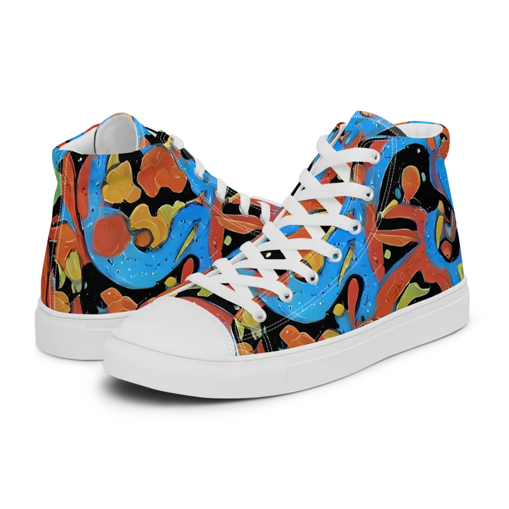 Ultramarine Uproar on Women's High Top Canvas Shoes — Left
