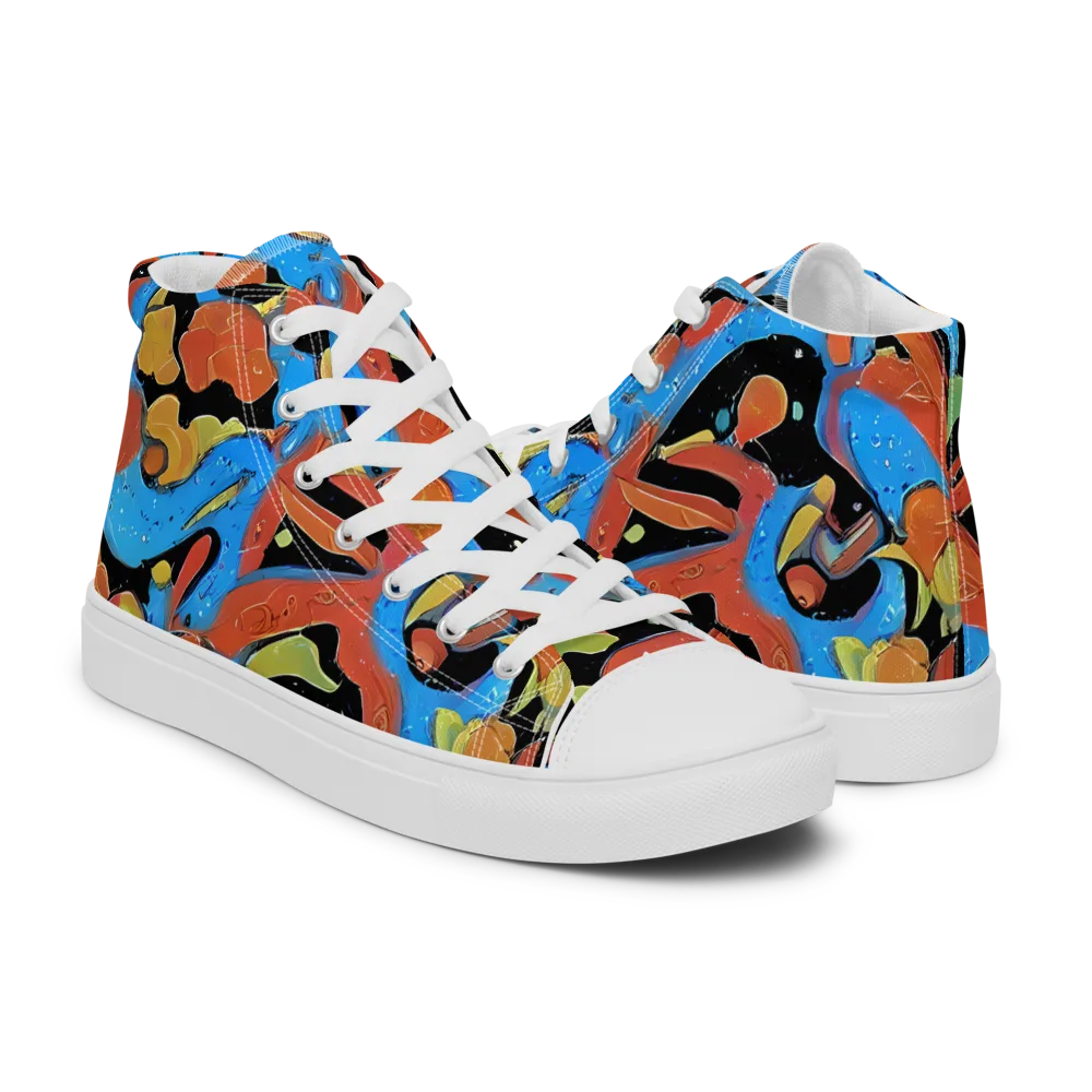 Ultramarine Uproar on Women's High Top Canvas Shoes — Right