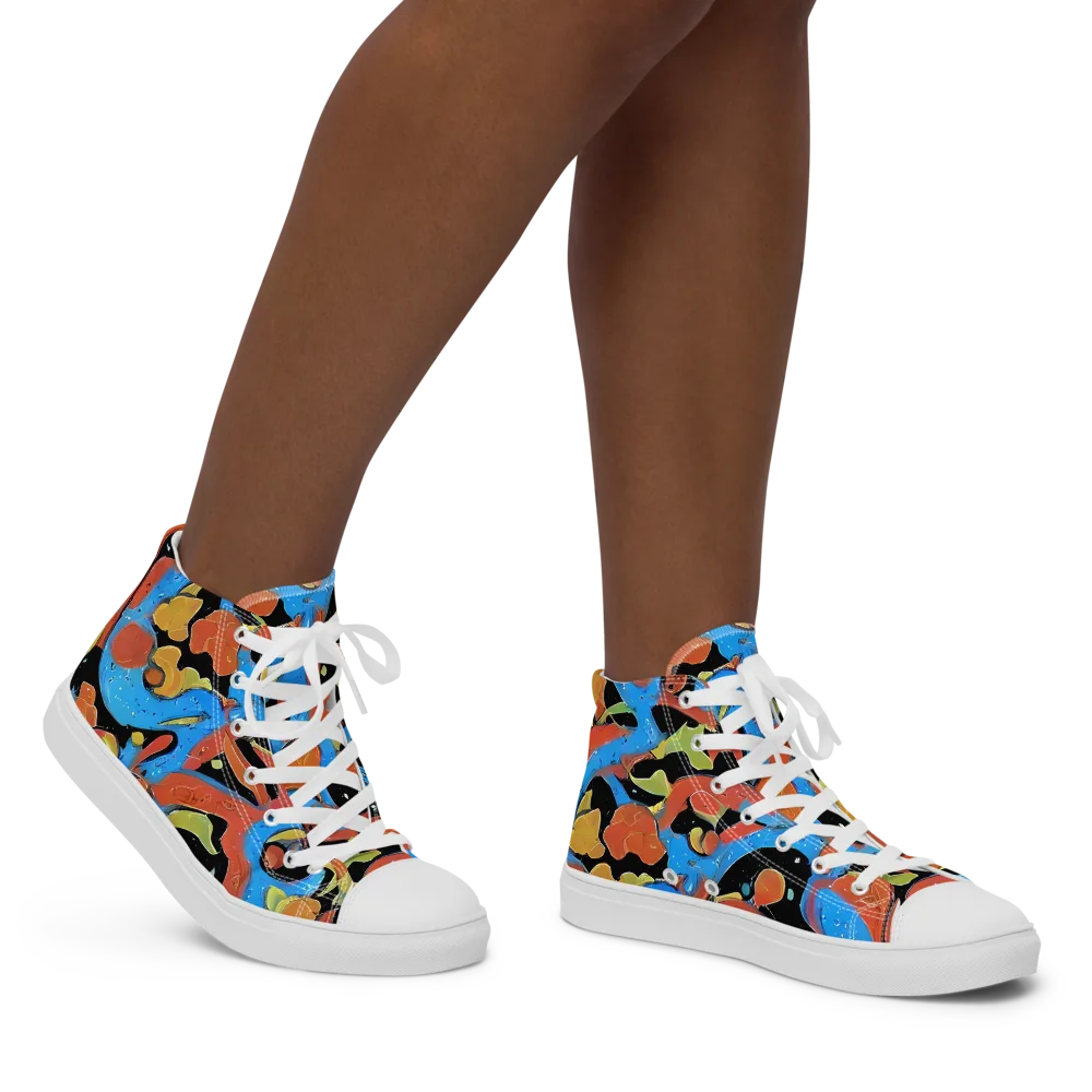 Ultramarine Uproar on Women's High Top Canvas Shoes — Right