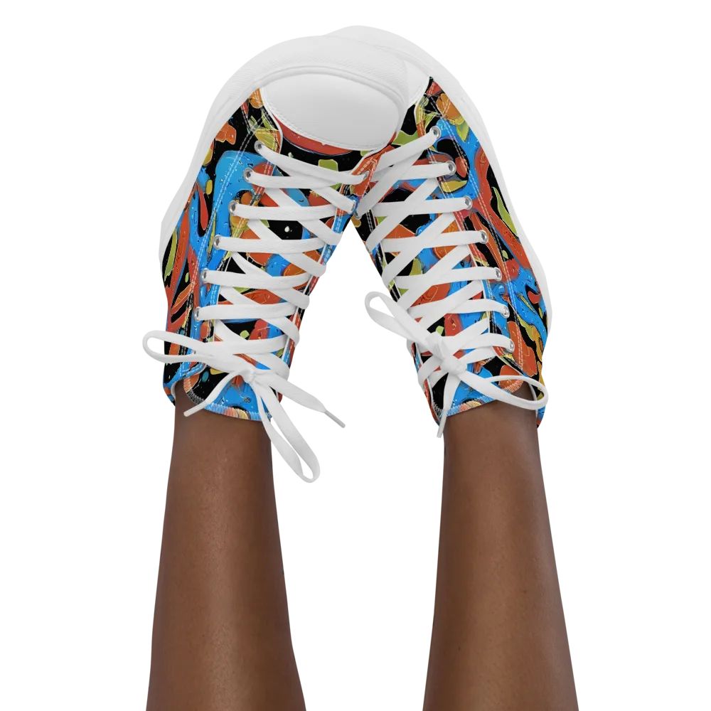 Ultramarine Uproar on Women's High Top Canvas Shoes — Front