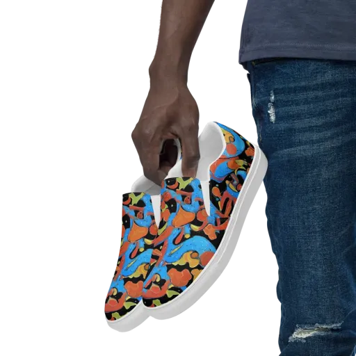 Ultramarine Uproar on a Men's Slip-On Canvas Shoes