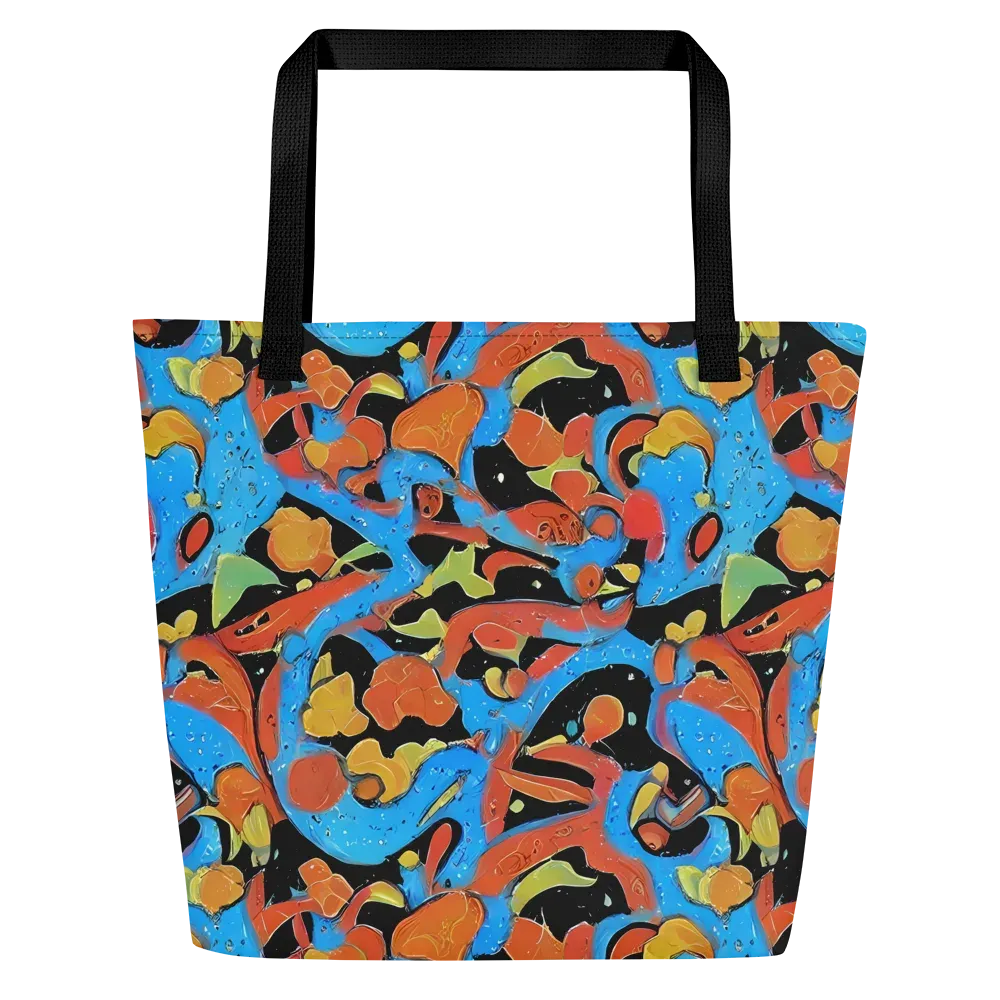 Ultramarine Uproar on Large Tote Bag W/ Pocket — Front