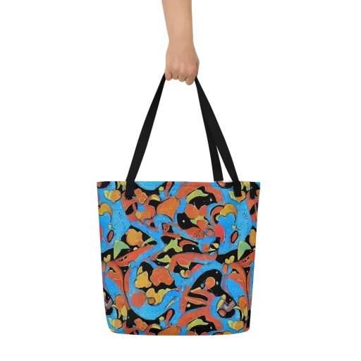 Ultramarine Uproar on a Large Tote Bag W/ Pocket