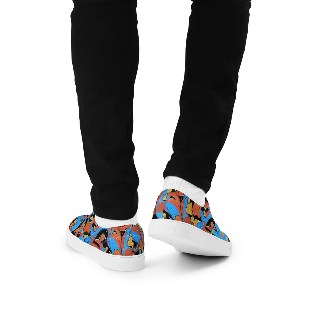 Ultramarine Uproar on Men's Lace-Up Canvas Shoes — Back