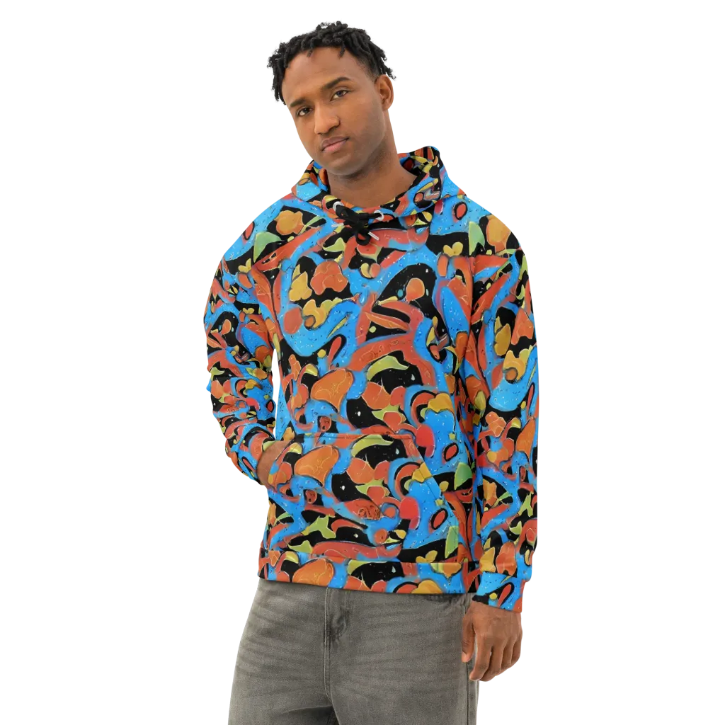 Ultramarine Uproar on Cotton Hoodie — Left Front