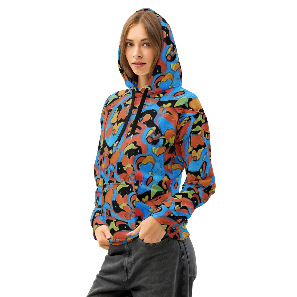 Ultramarine Uproar on Cotton Hoodie — Left Front