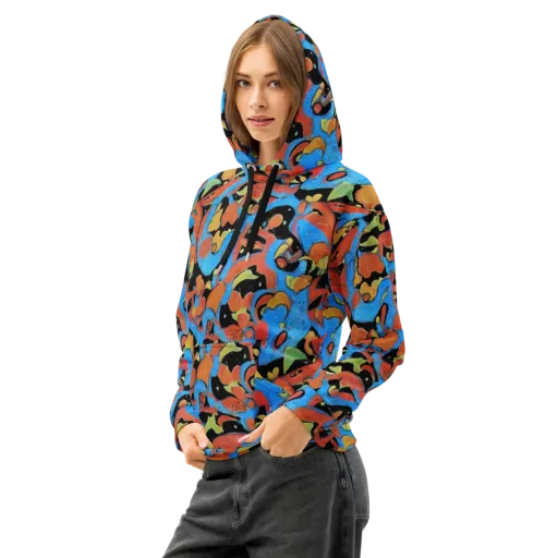 Ultramarine Uproar on a Cotton Hoodie