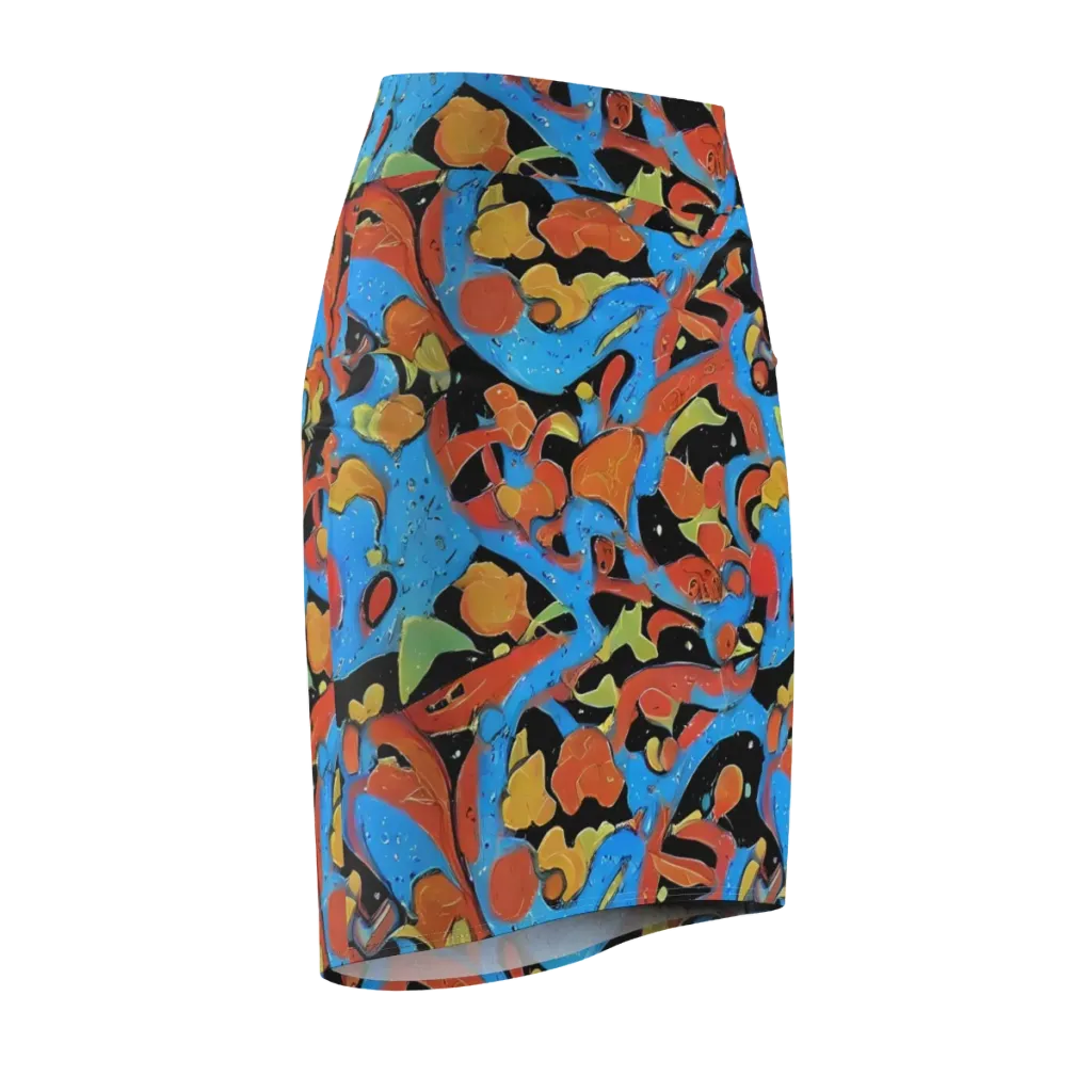 Ultramarine Uproar on Pencil Skirt — Front Side