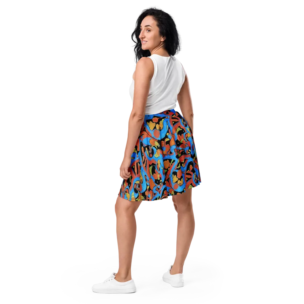 Ultramarine Uproar on Skater Skirt — Back