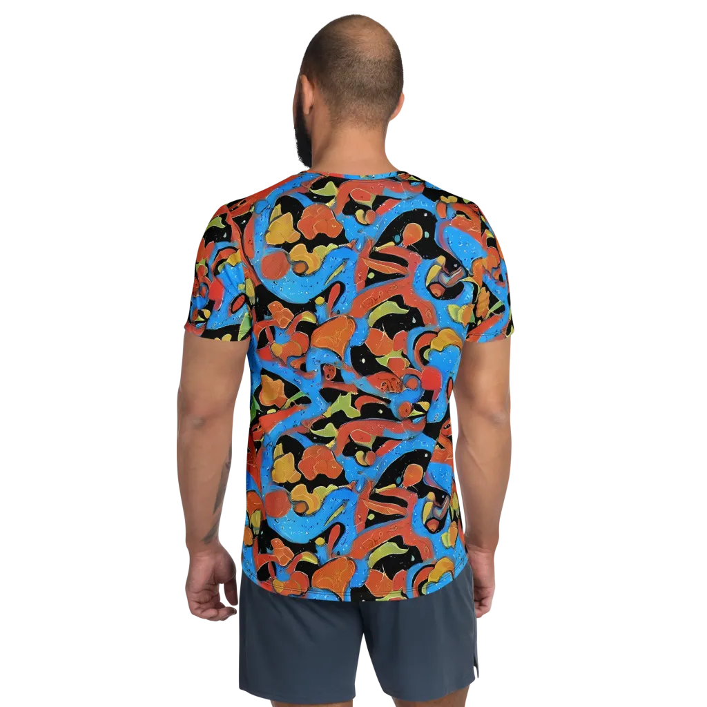 Ultramarine Uproar on Men's Athletic T-Shirt — Back