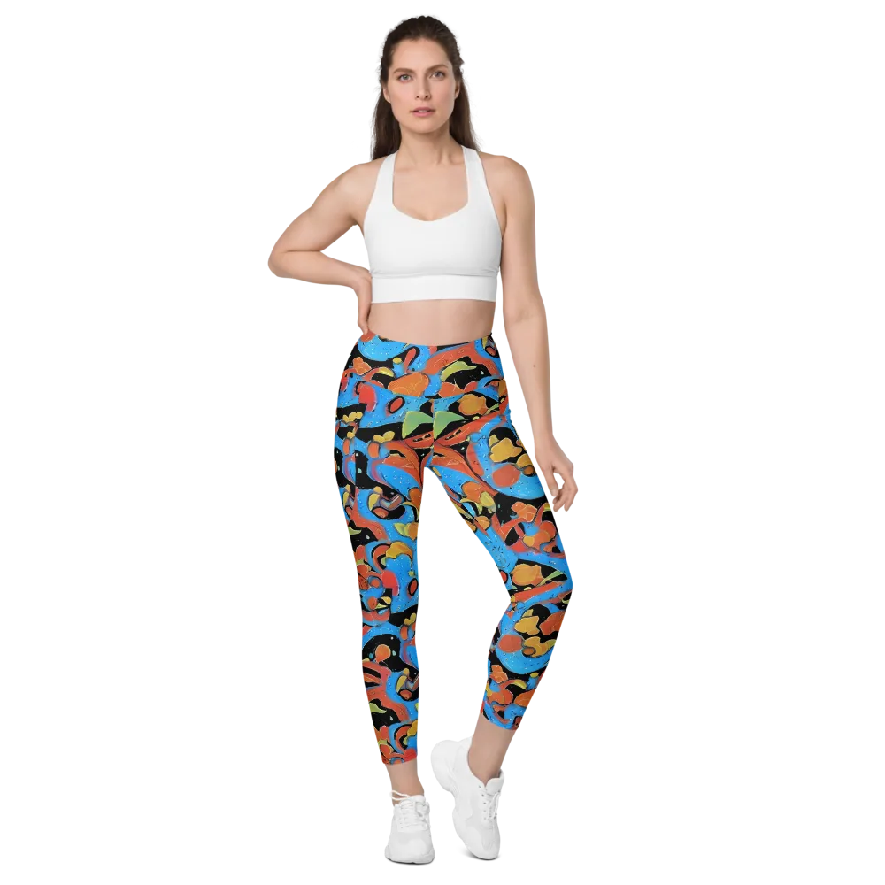Ultramarine Uproar on Leggings with Pockets — Front