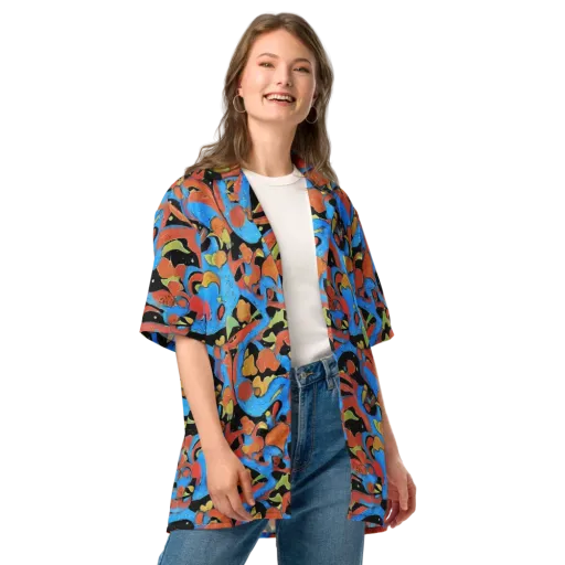 Ultramarine Uproar on a Button Shirt