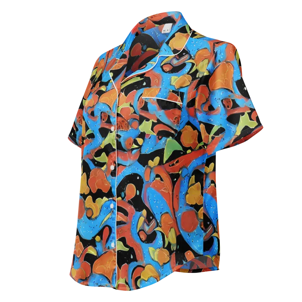 Ultramarine Uproar on Women's Short Sleeve Pajama Top — Left Front