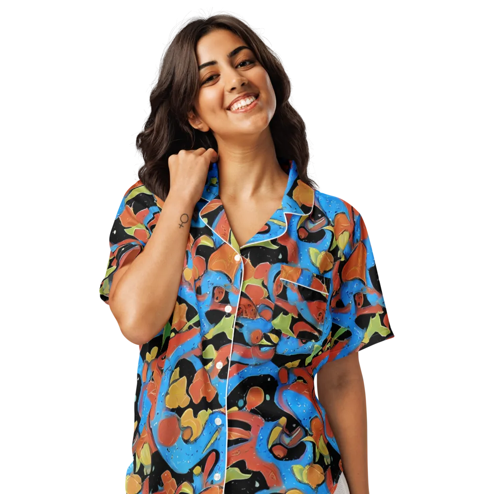 Ultramarine Uproar on Women's Short Sleeve Pajama Top — Front
