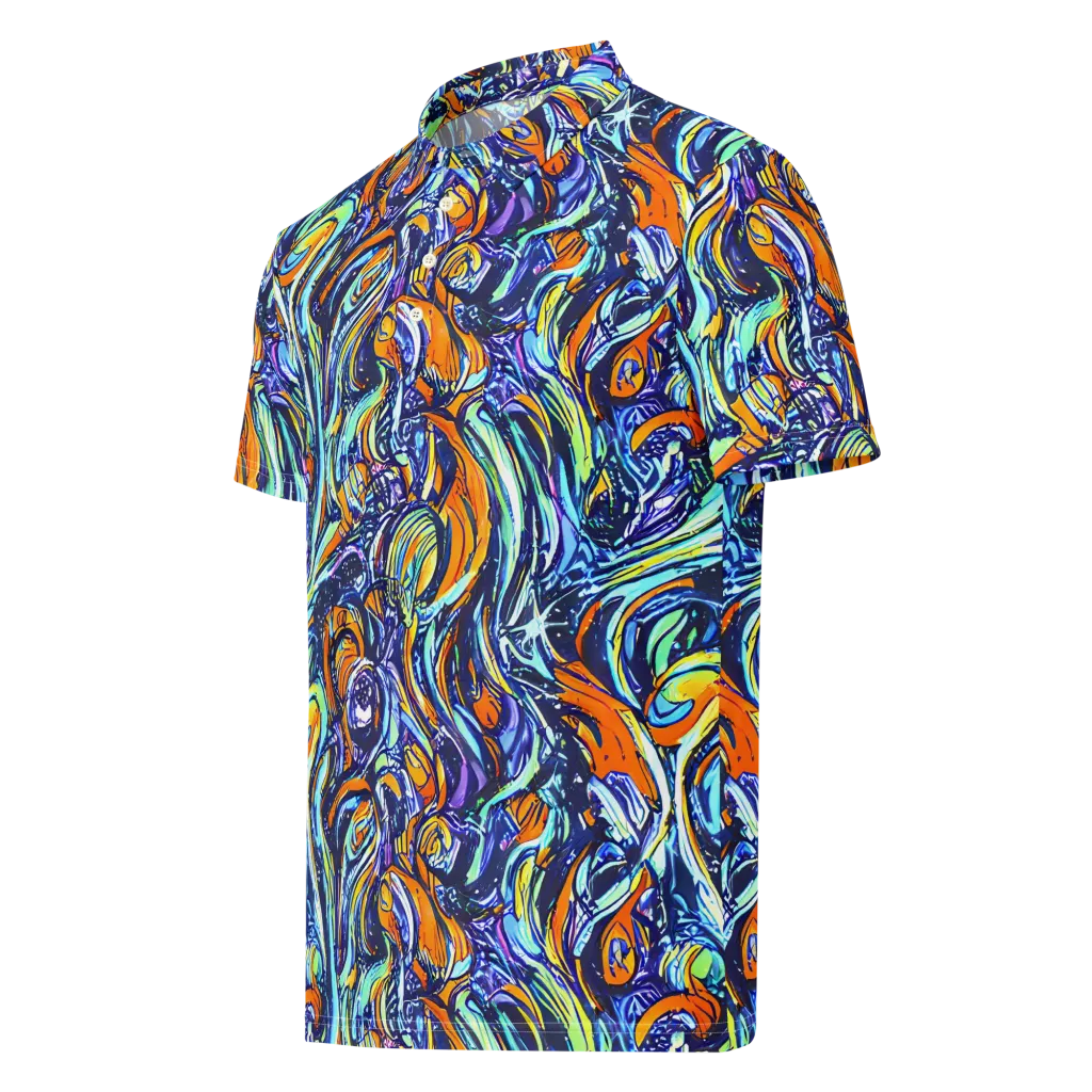 Sonic Marble on Men's Slim Fit Polo Shirt — Left Front