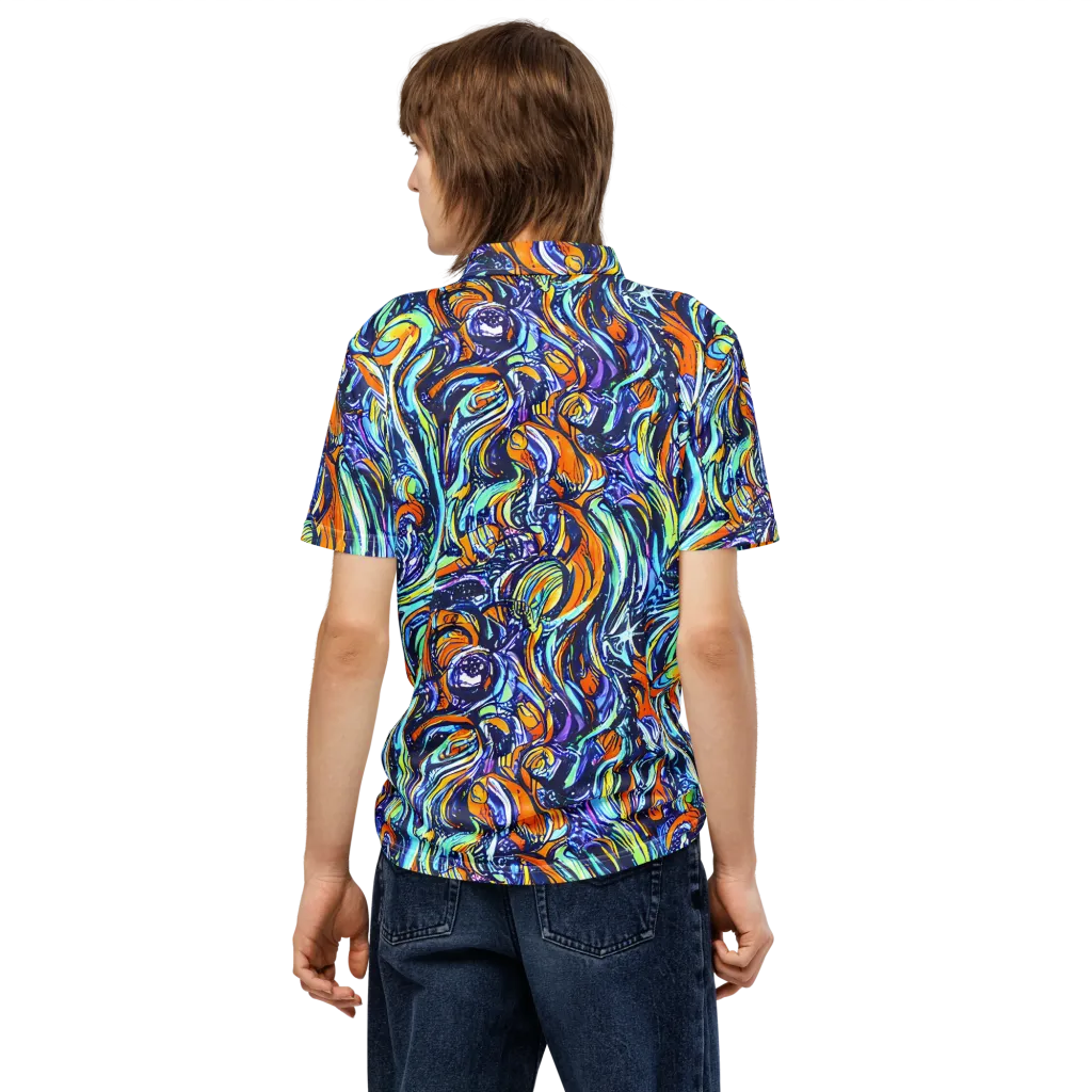 Sonic Marble on Men's Slim Fit Polo Shirt — Back