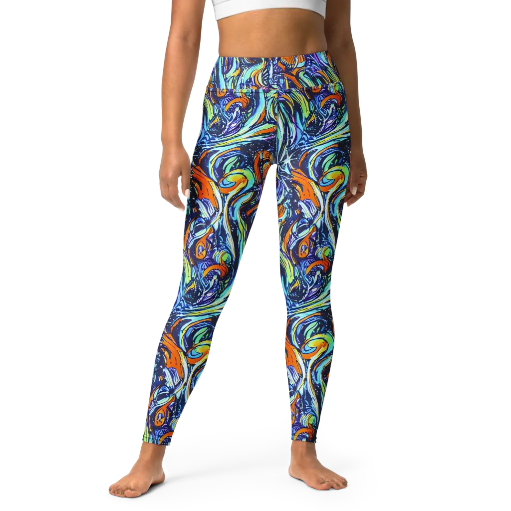 Sonic Marble on Yoga Leggings — Front