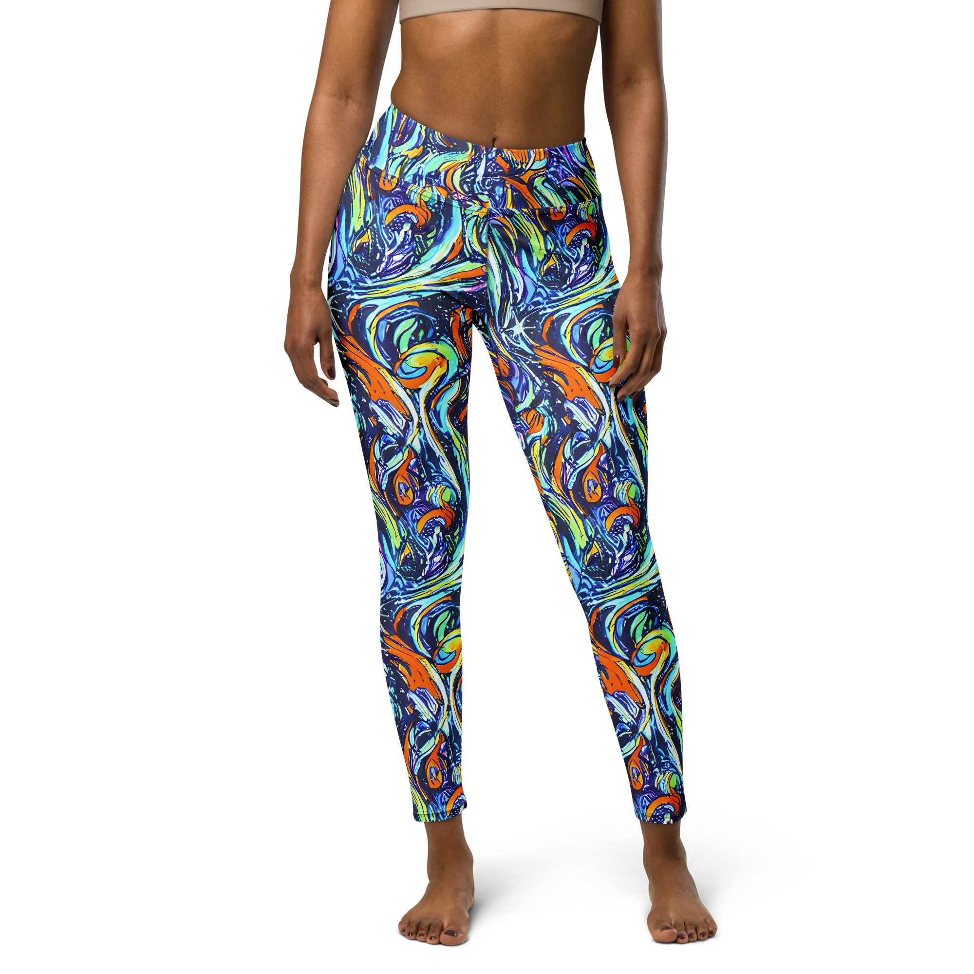 Sonic Marble on Yoga Leggings — Front