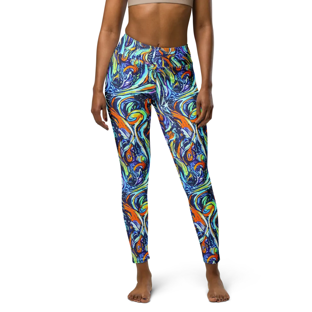 Sonic Marble on Yoga Leggings — Front