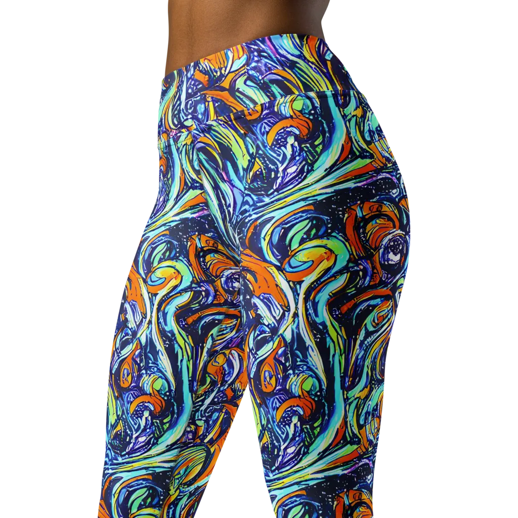Sonic Marble on Yoga Leggings — Left Front