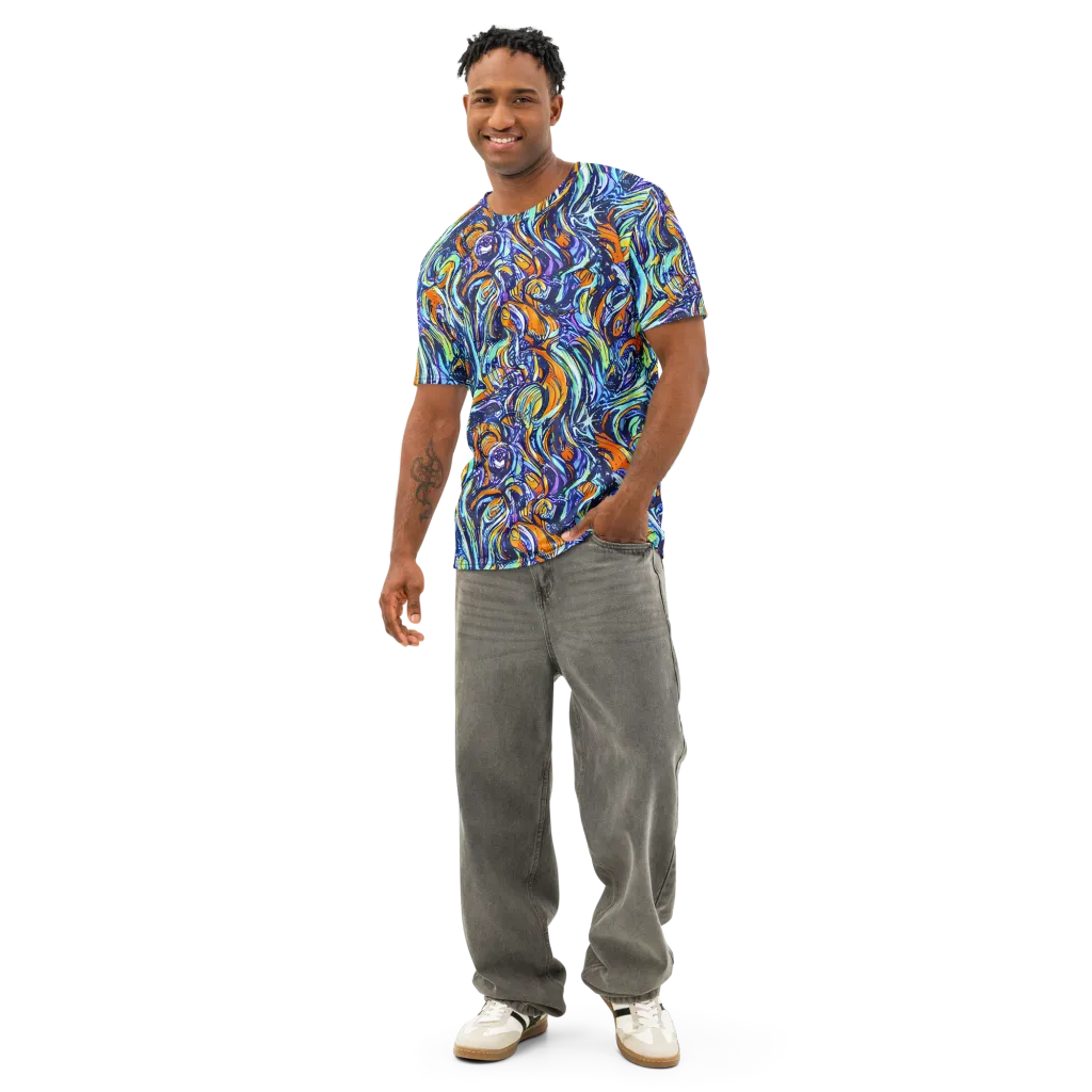 Sonic Marble on Men's Cotton Crew Neck T-Shirt — Front