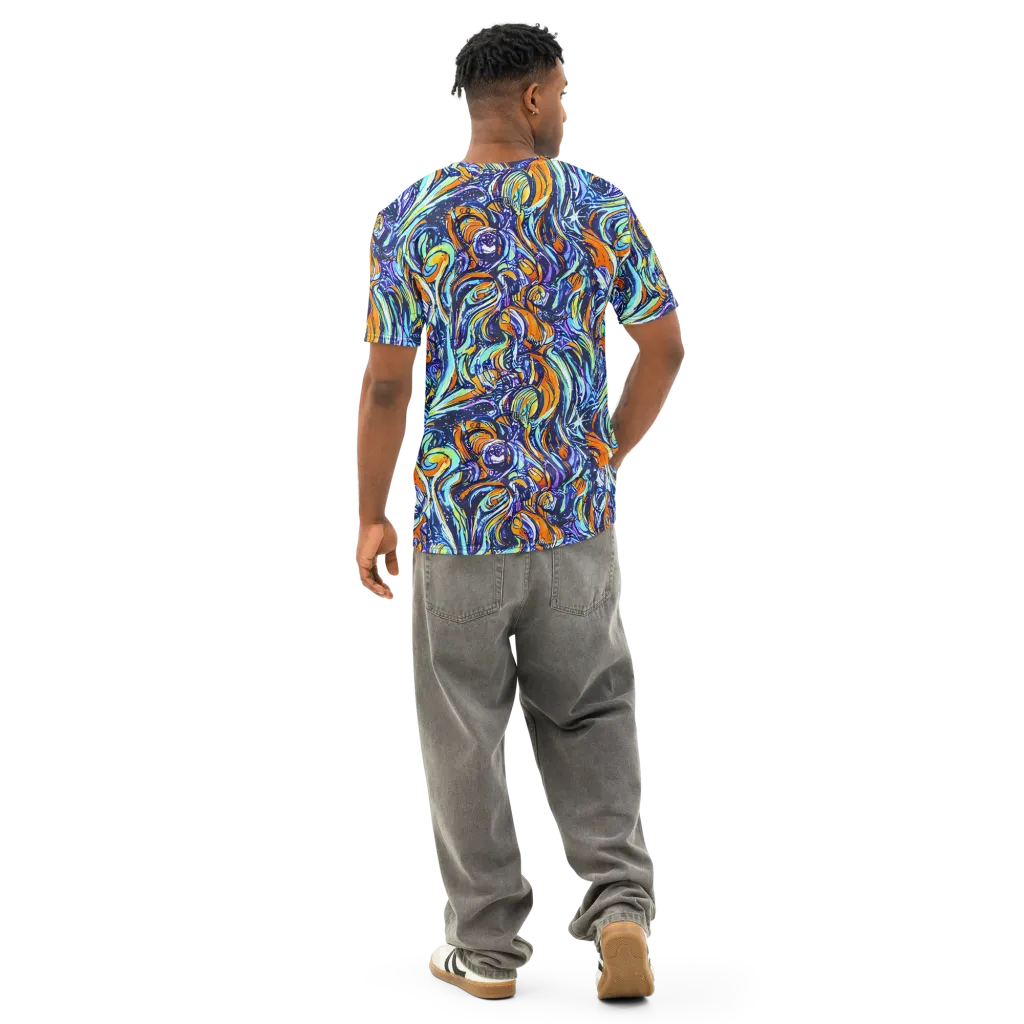 Sonic Marble on Men's Cotton Crew Neck T-Shirt — Back