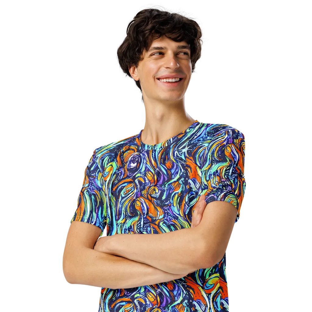 Sonic Marble on Men's Crew Neck T-Shirt — Left Front