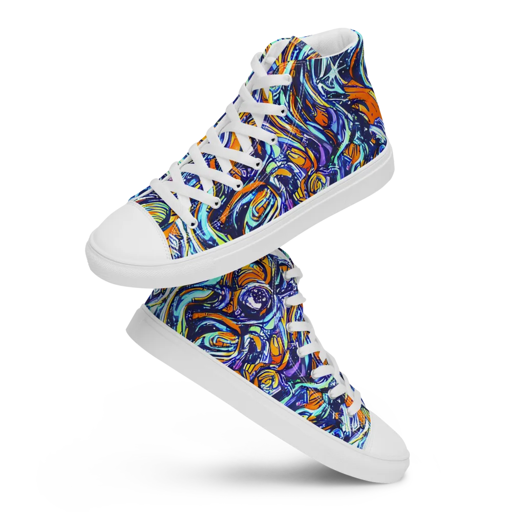 Sonic Marble on Men's High Top Canvas Shoes — Front