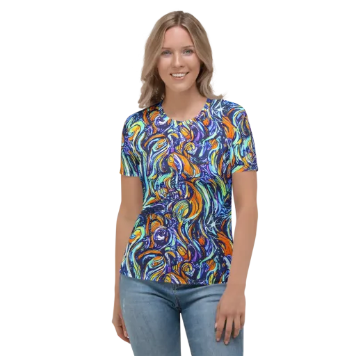 Sonic Marble on a Women's Crew Neck T-Shirt