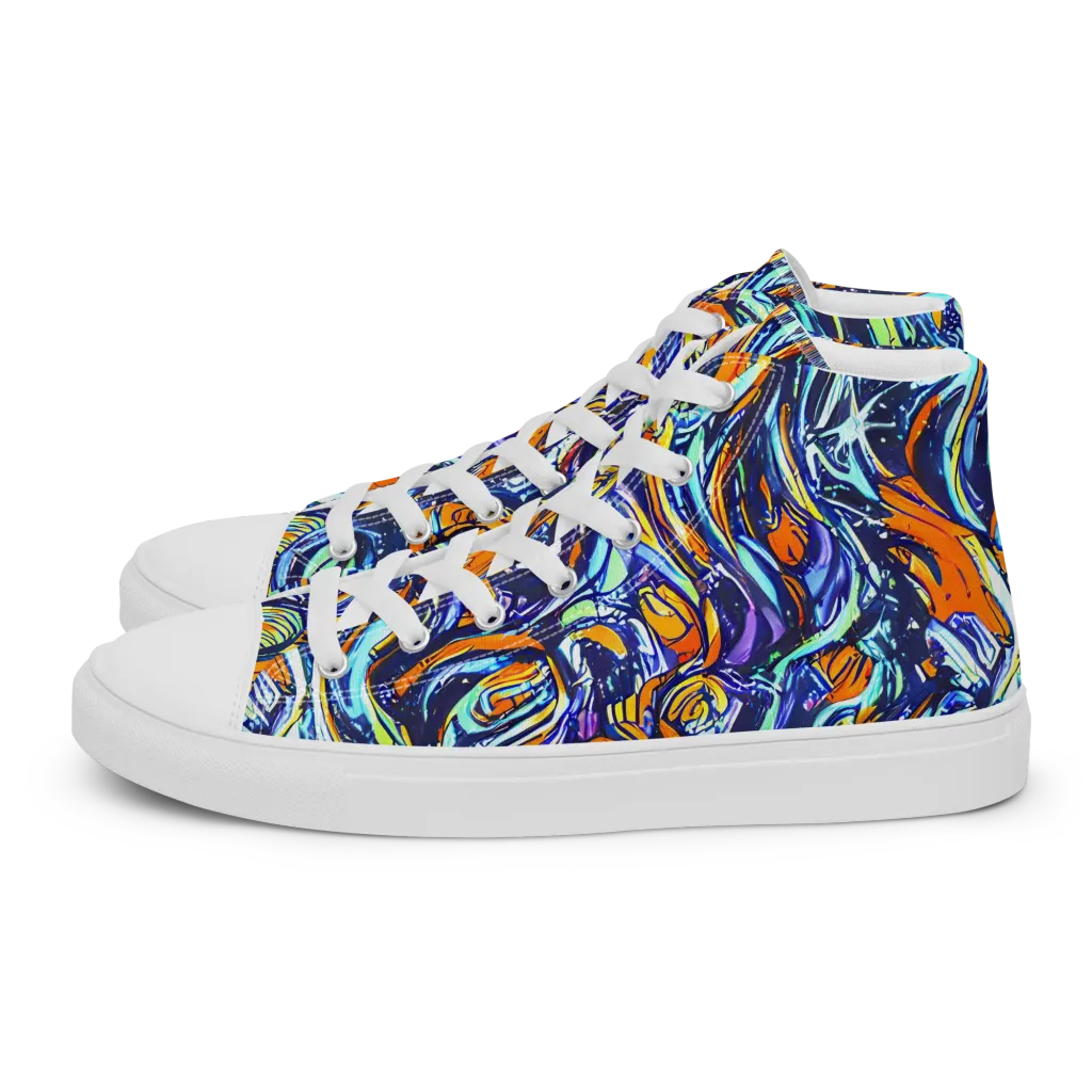Sonic Marble on Women's High Top Canvas Shoes — Left