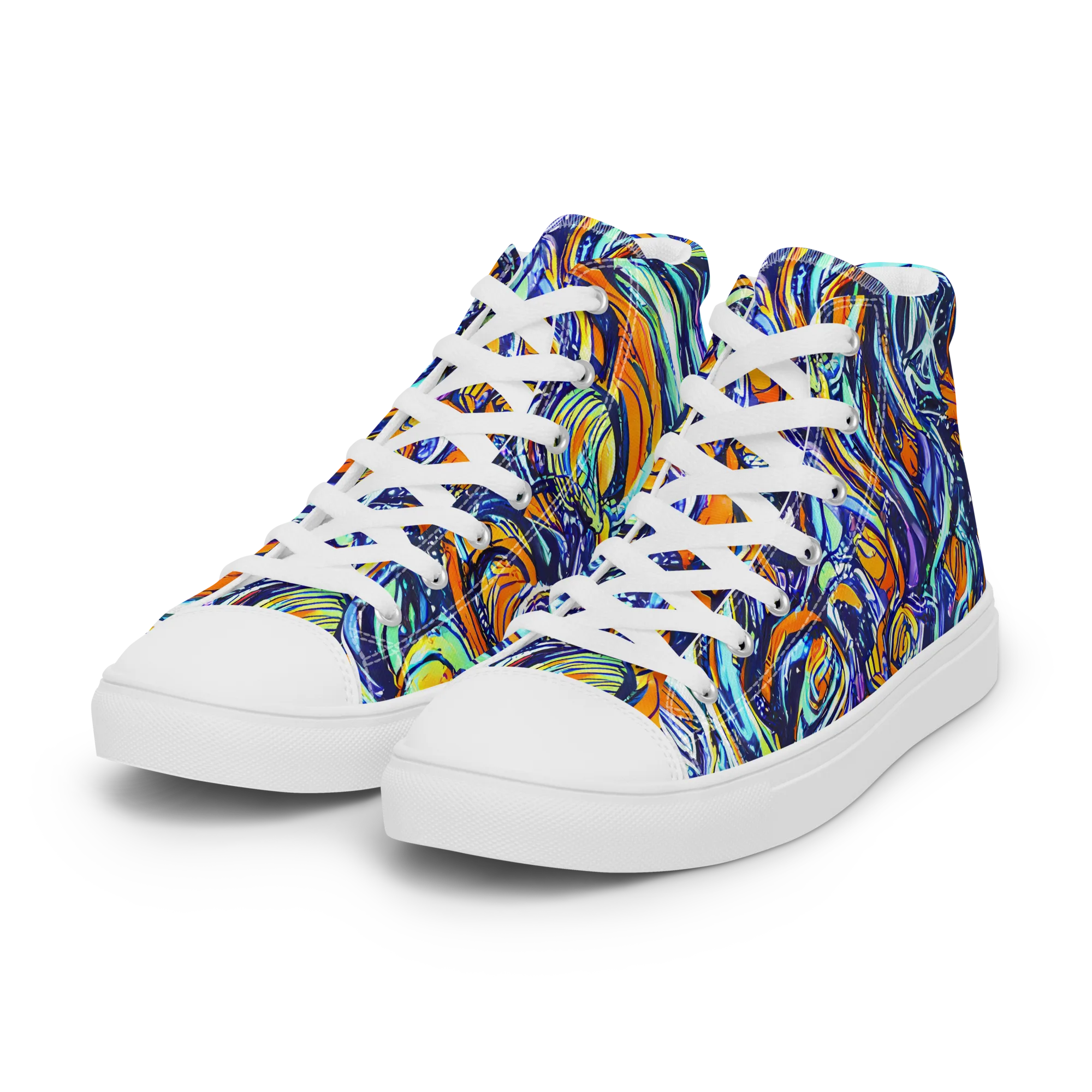 Sonic Marble on Women's High Top Canvas Shoes — Left Front