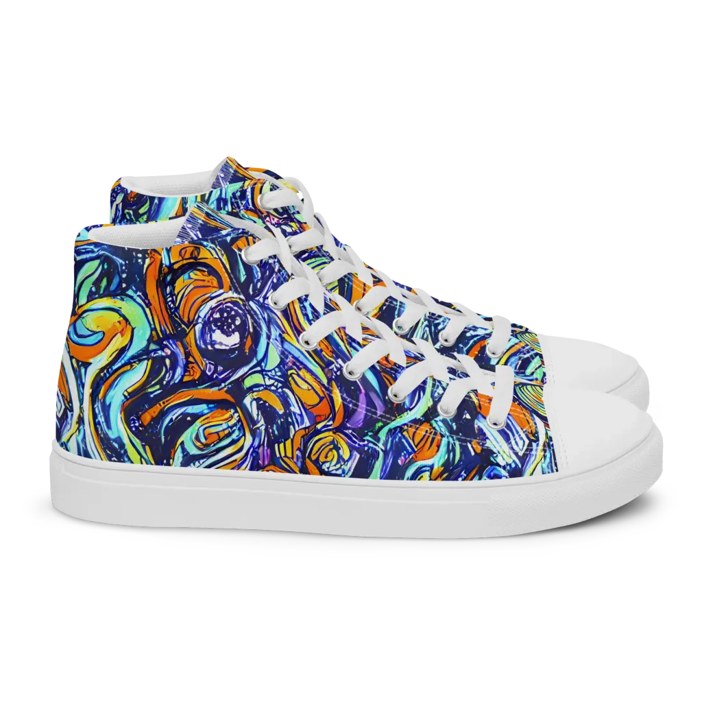 Sonic Marble on Women's High Top Canvas Shoes — Right