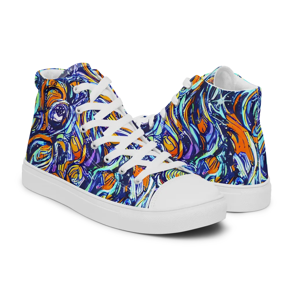 Sonic Marble on Women's High Top Canvas Shoes — Right