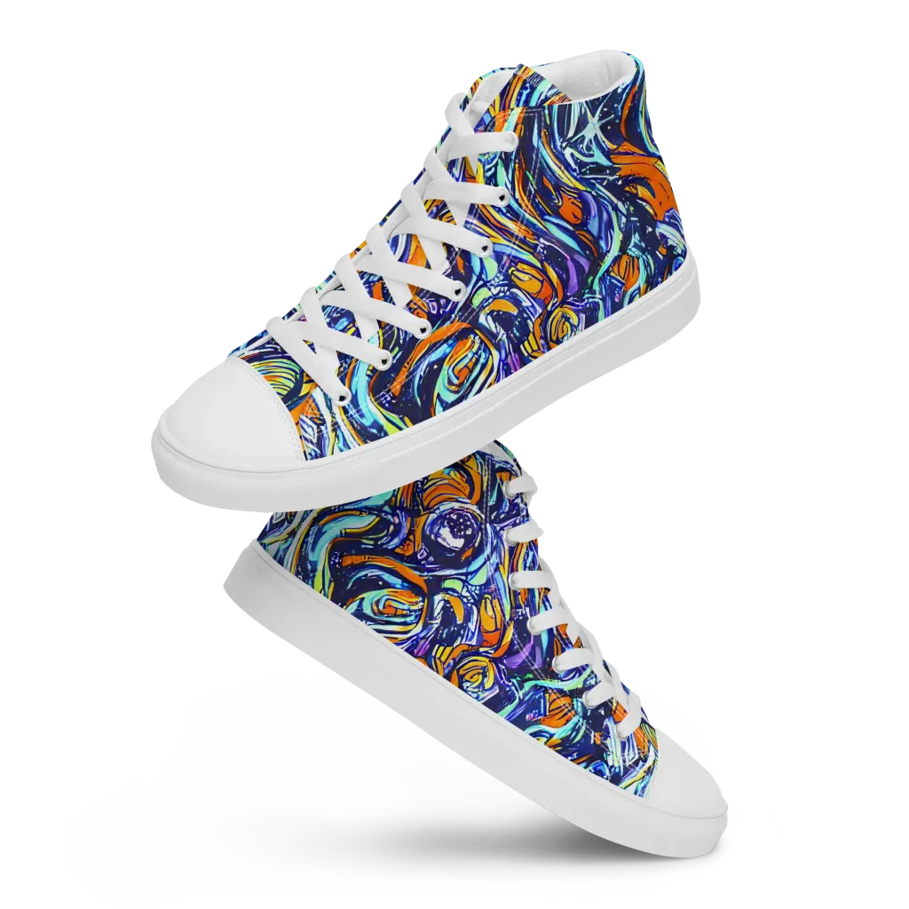 Sonic Marble on Women's High Top Canvas Shoes — Front