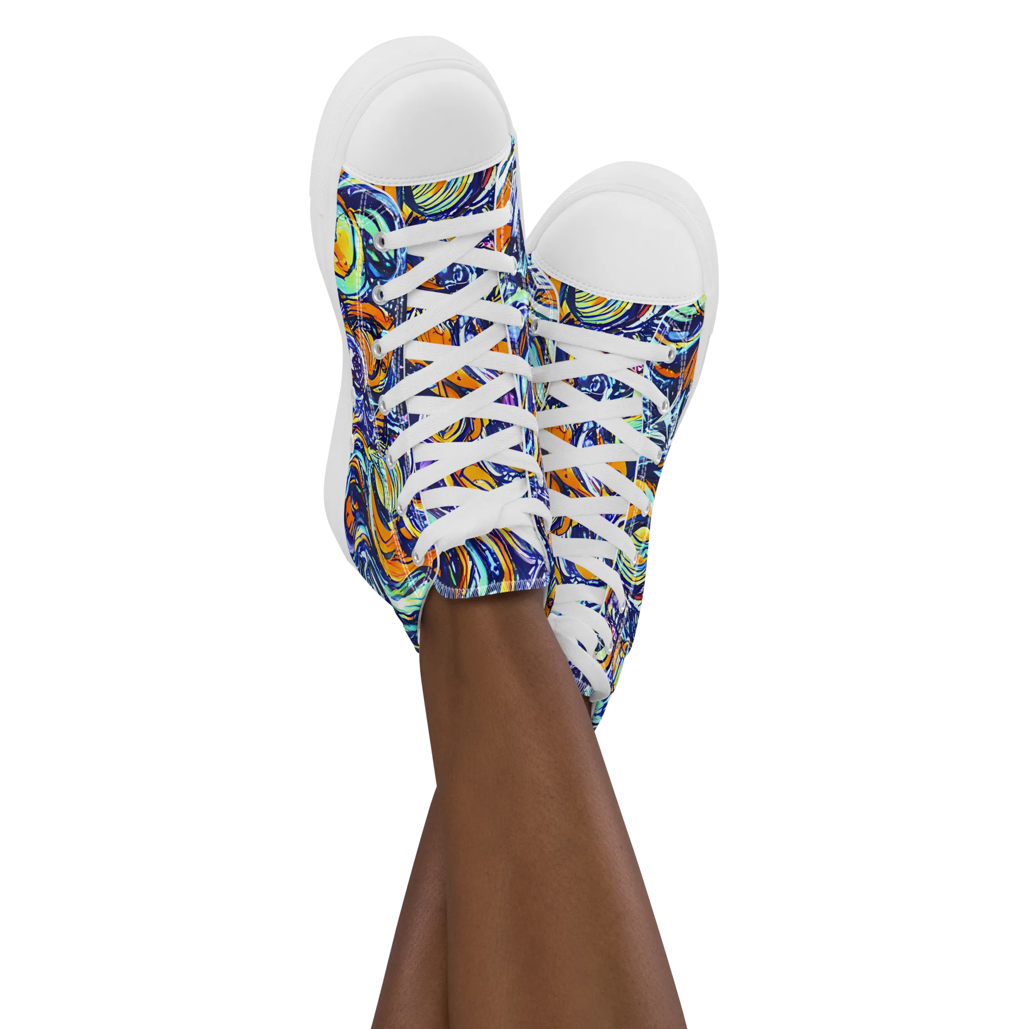 Sonic Marble on Women's High Top Canvas Shoes — Front