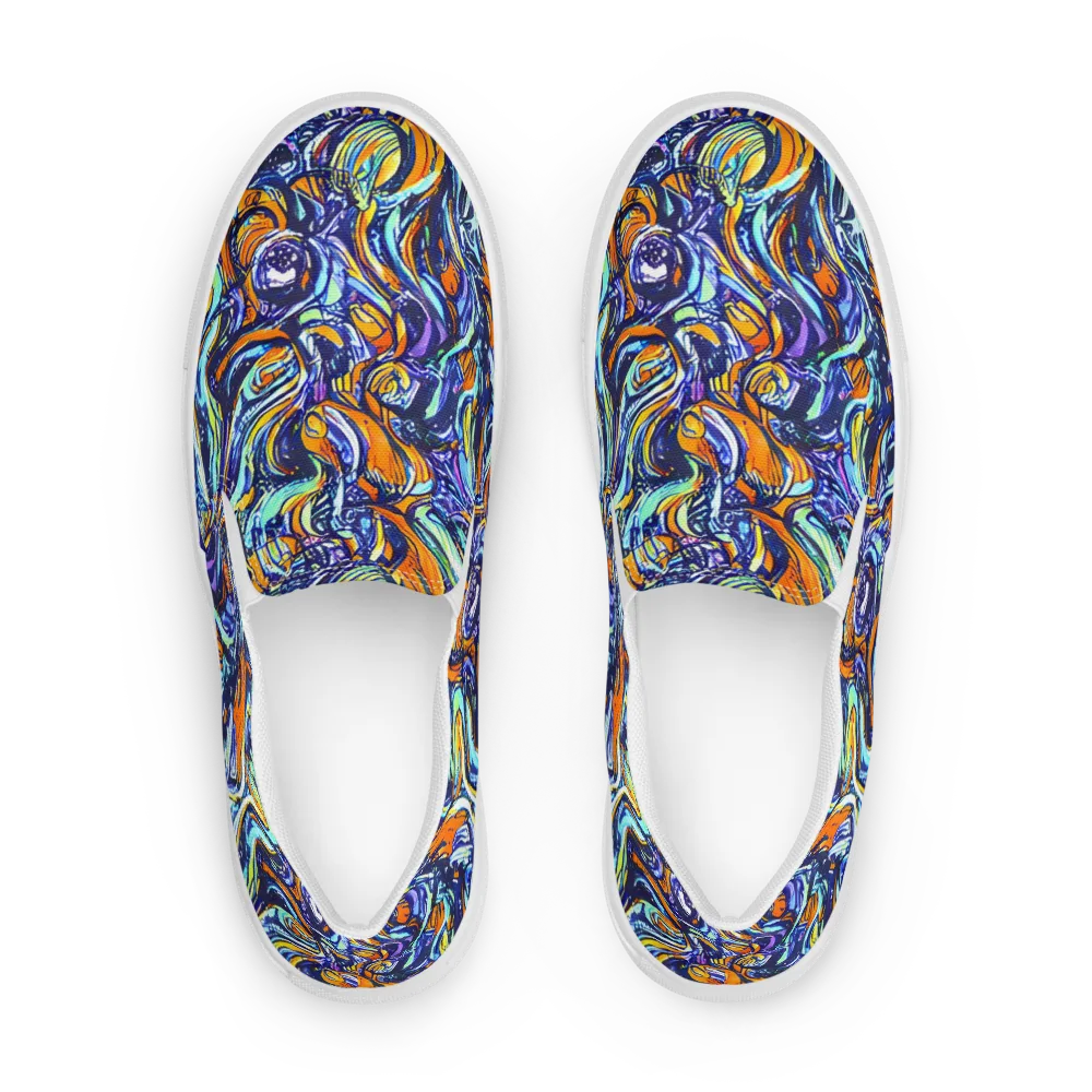 Sonic Marble on Men's Slip-On Canvas Shoes — Front