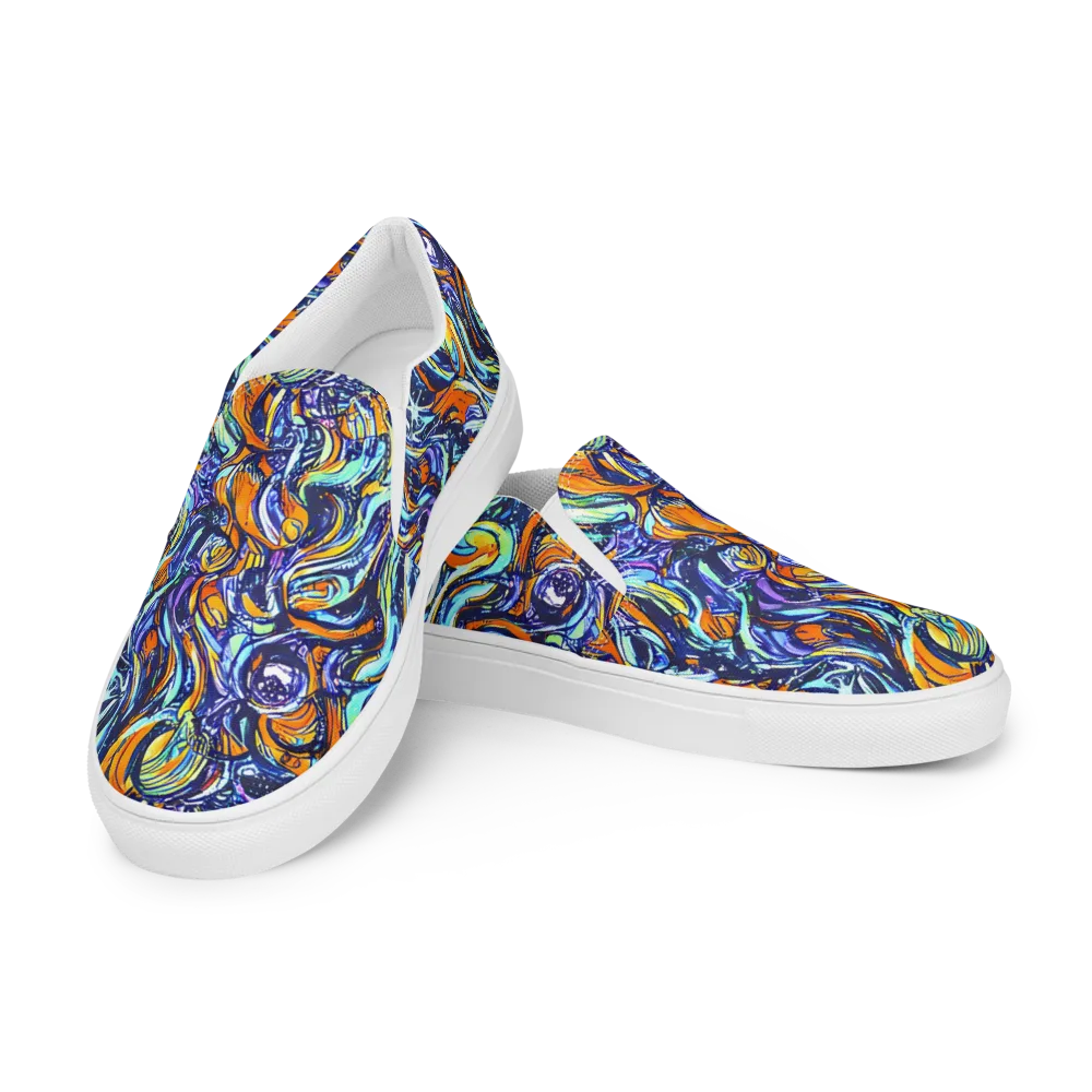 Sonic Marble on Men's Slip-On Canvas Shoes — Left Front
