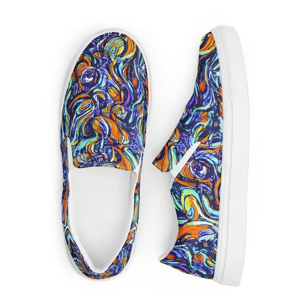 Sonic Marble on Men's Slip-On Canvas Shoes — Front