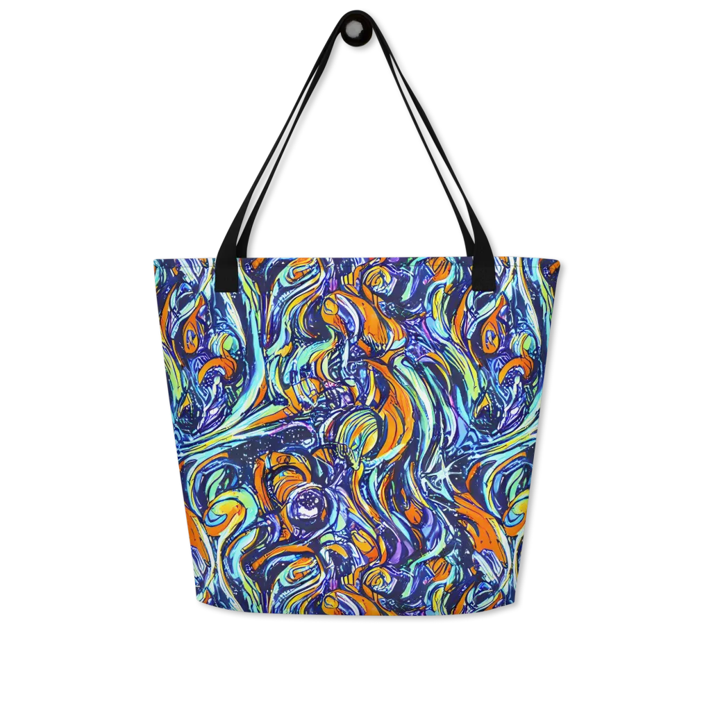 Sonic Marble on Large Tote Bag W/ Pocket — Front