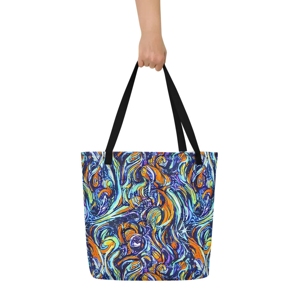Sonic Marble on Large Tote Bag W/ Pocket — Front
