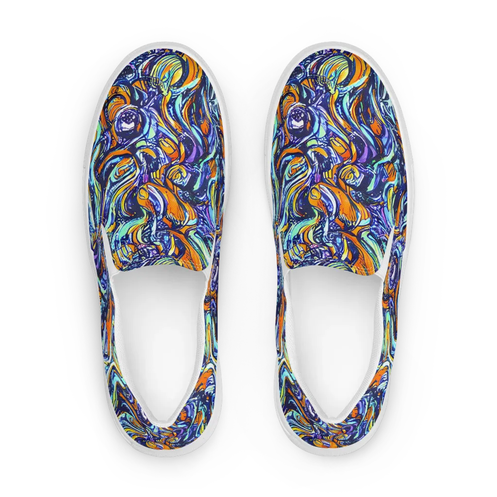 Sonic Marble on Women's Slip-On Canvas Shoes — Front