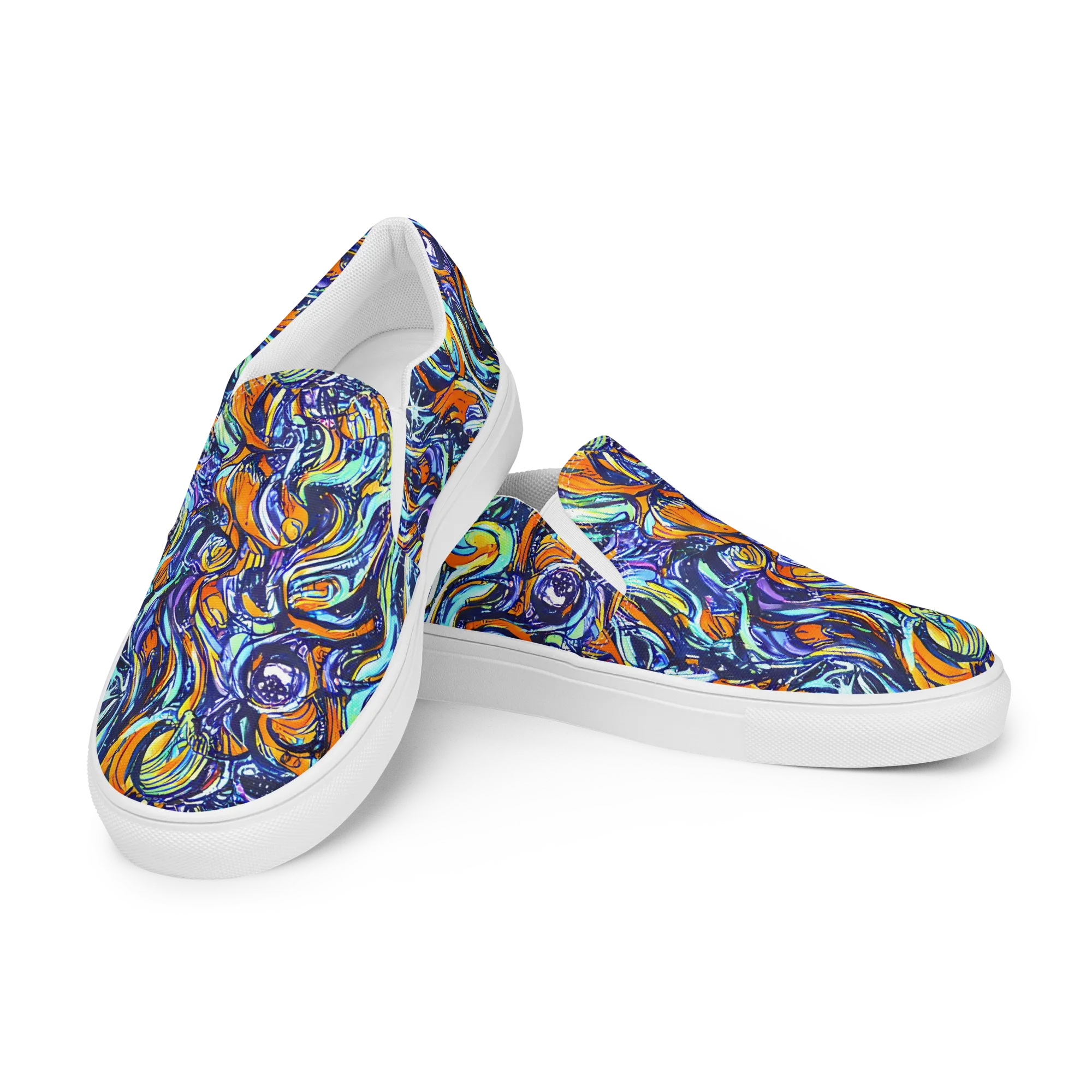 Sonic Marble on Women's Slip-On Canvas Shoes — Left Front