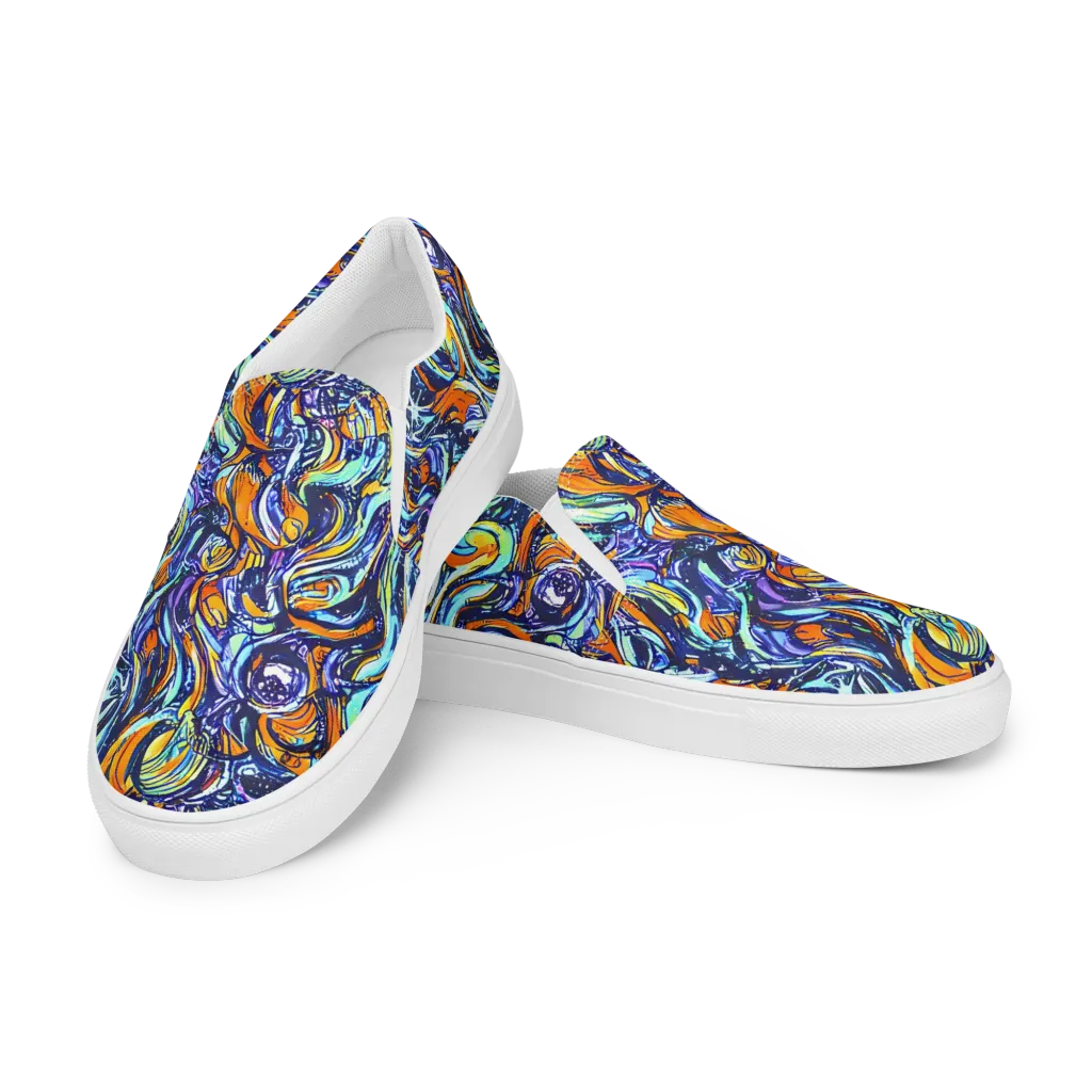 Sonic Marble on Women's Slip-On Canvas Shoes — Left Front