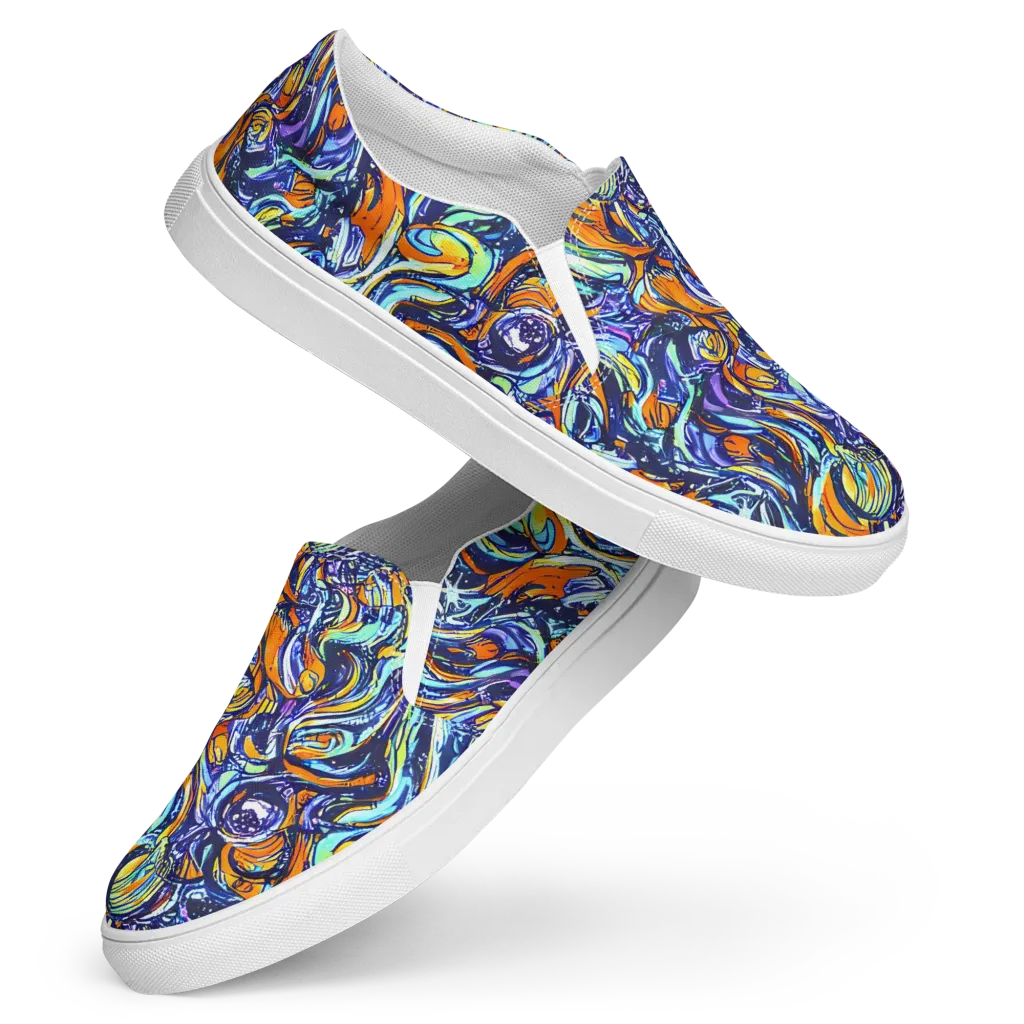Sonic Marble on Women's Slip-On Canvas Shoes — Front